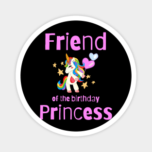 Kids Friend of the Birthday Princess Girl Dancing Unicorn Magnet